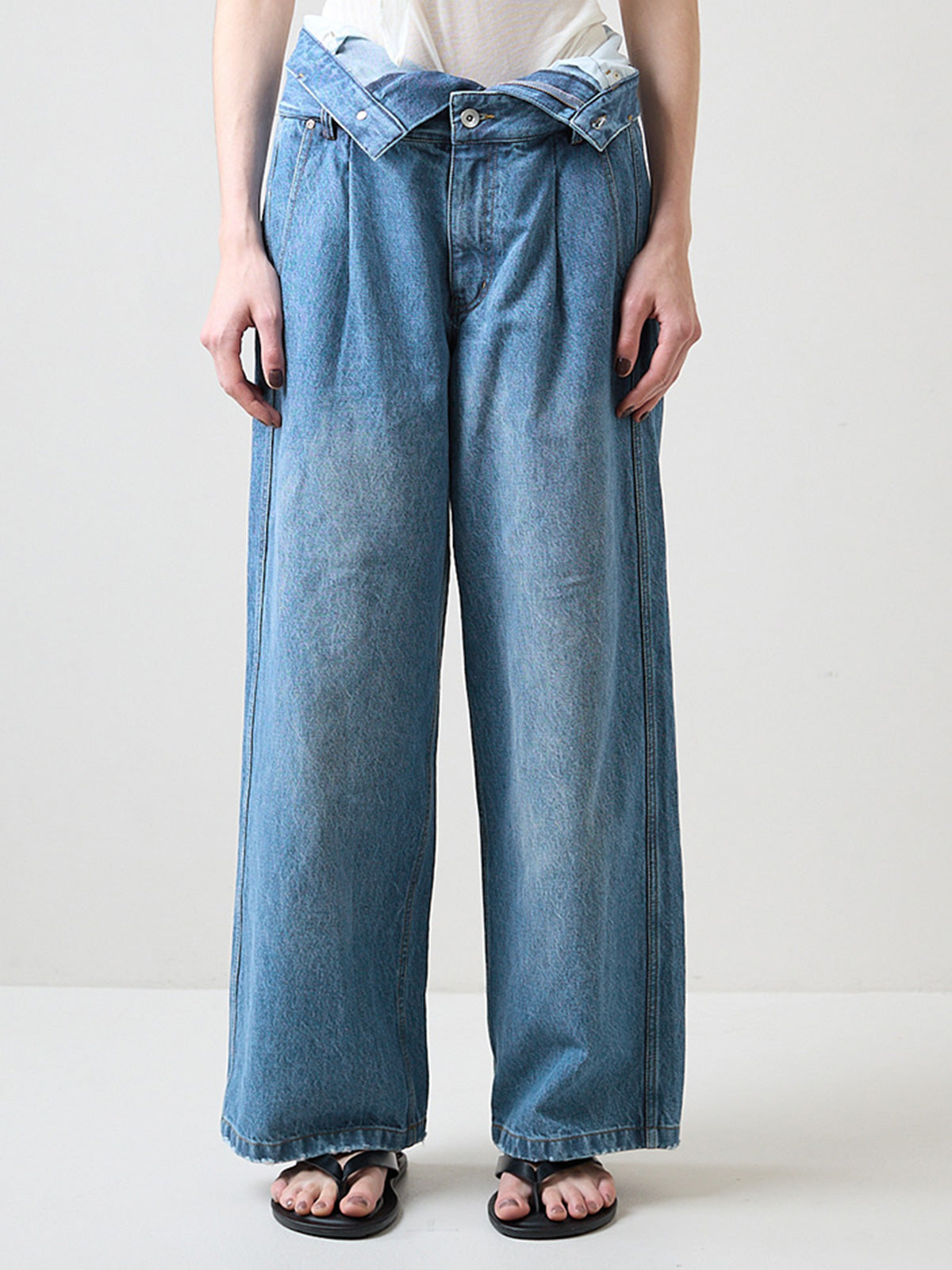 DOUBLE WAIST WIDE PANTS