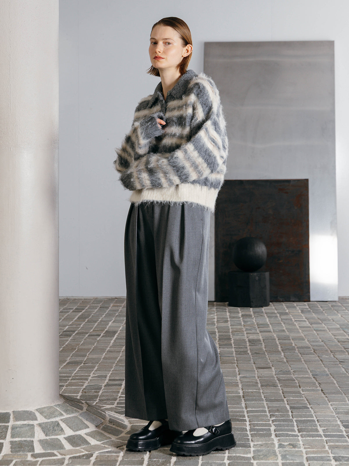 MOHAIR BORDER KNIT