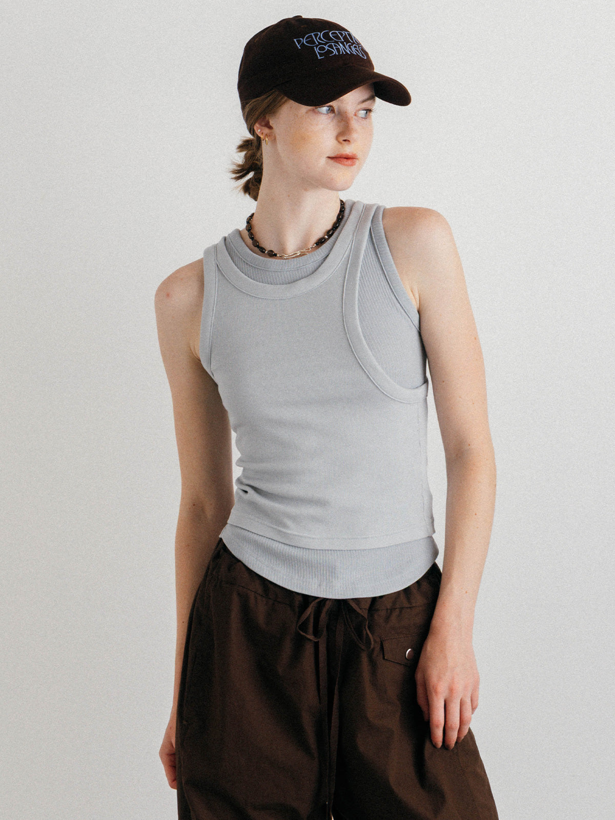 OFFSET RIB TANK TOP