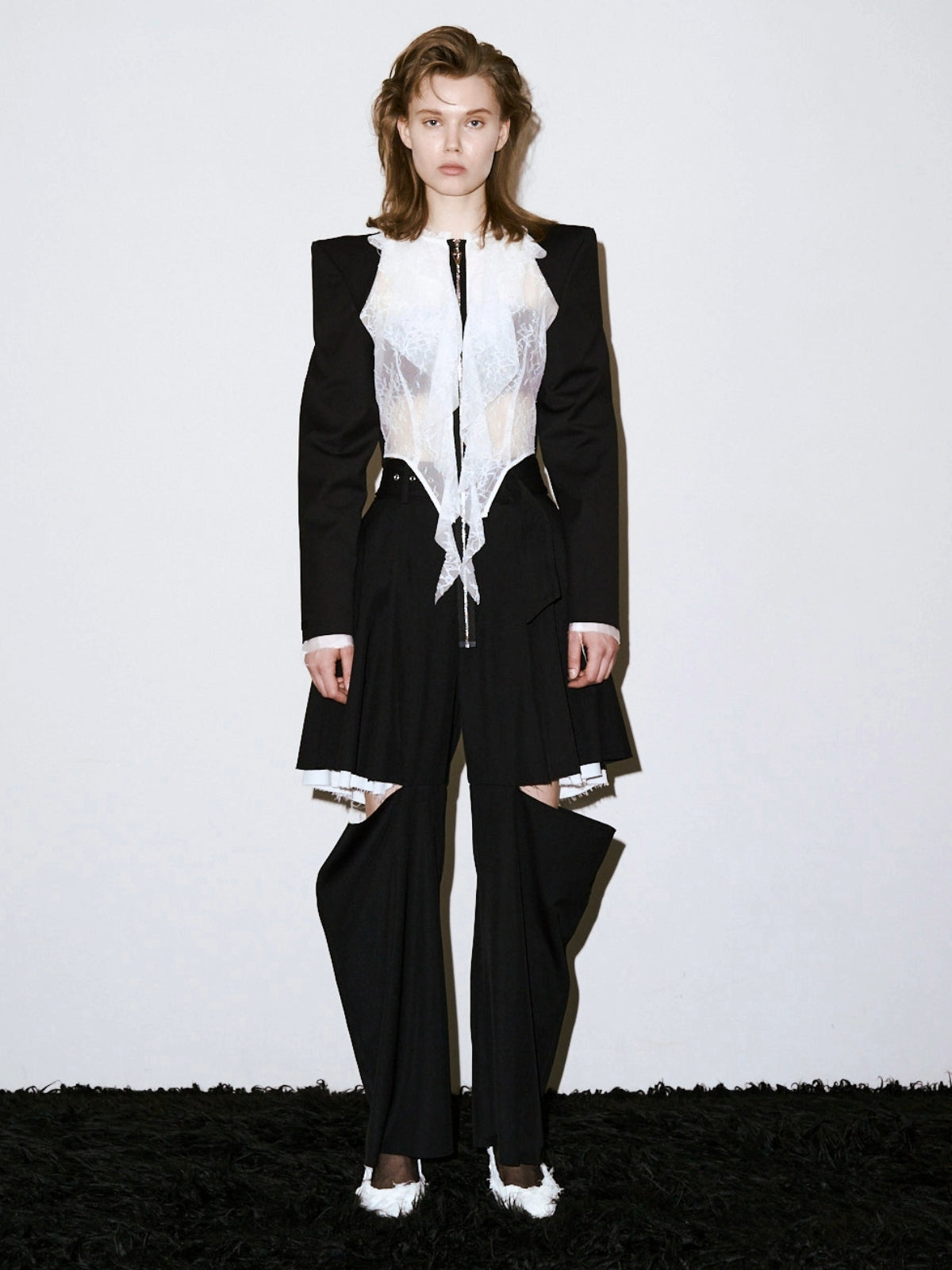 LACE COLLAGE LUCIFER BLOUSE