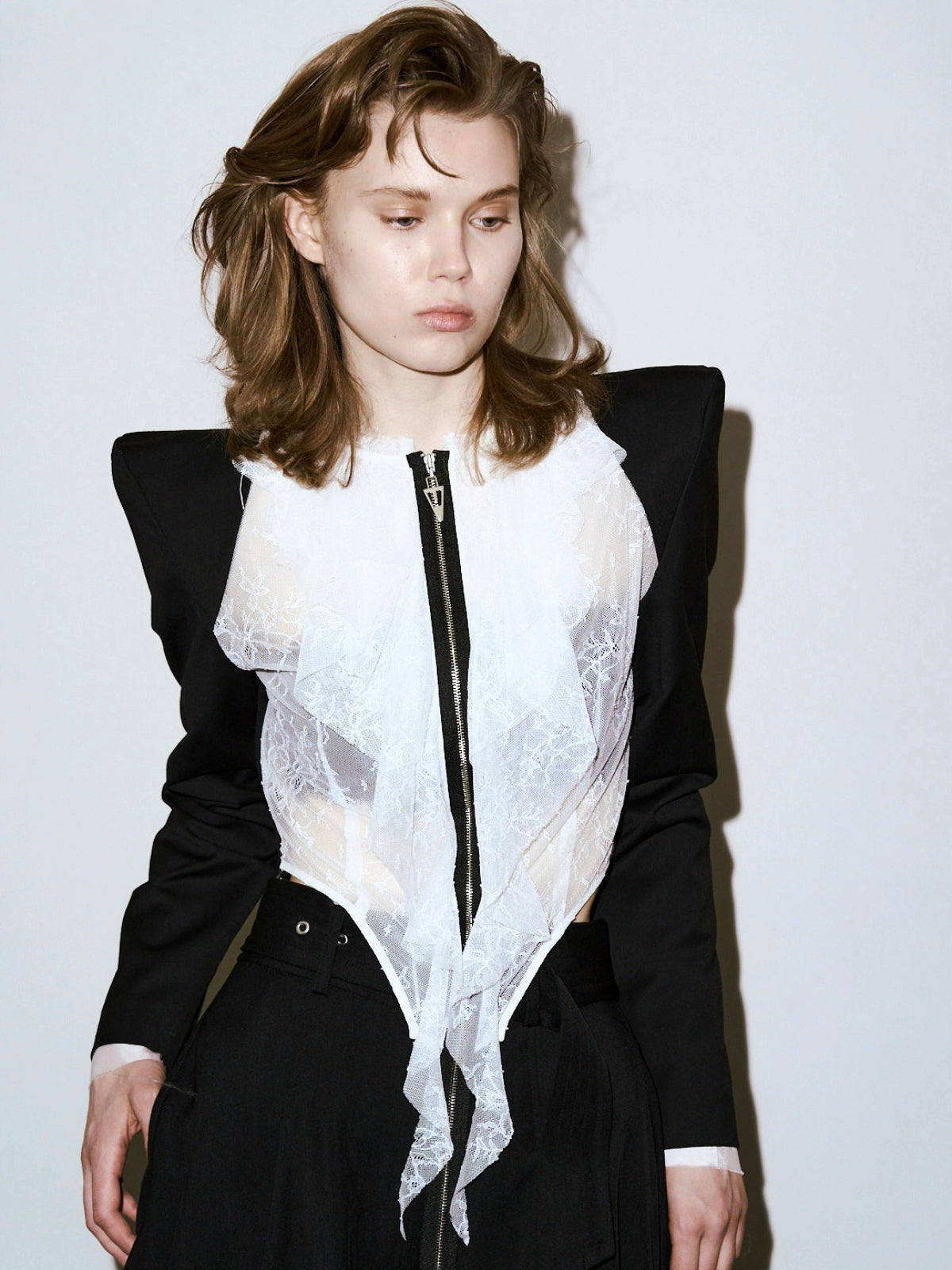 LACE COLLAGE LUCIFER BLOUSE
