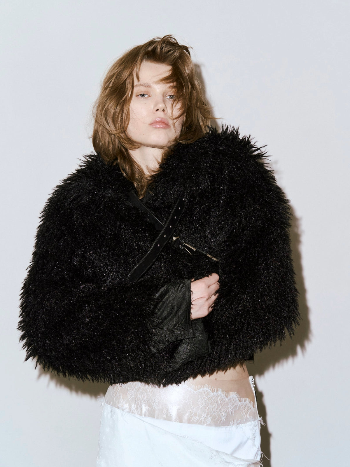 Vague fur short jacket