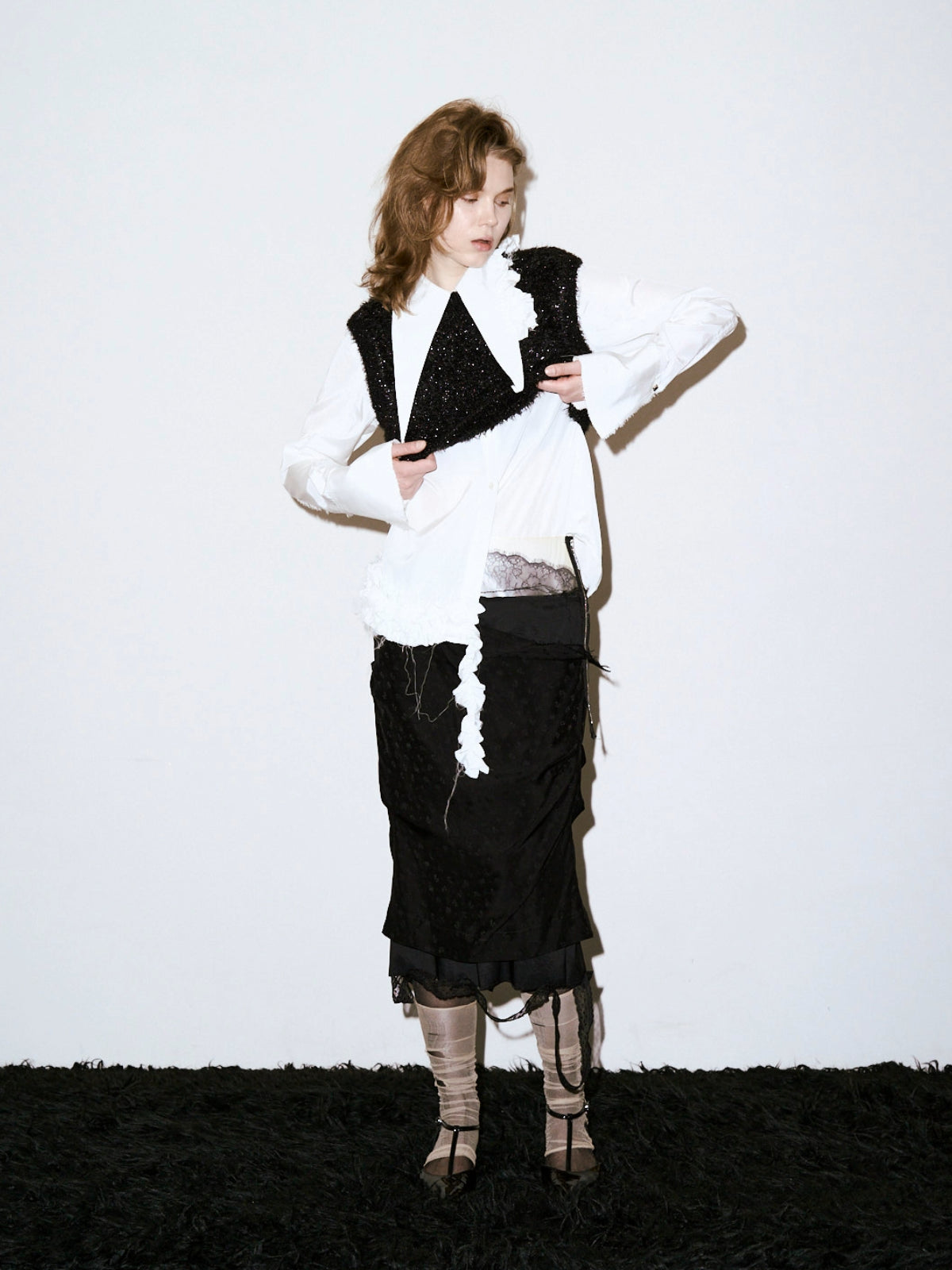 Squall lame fur knit