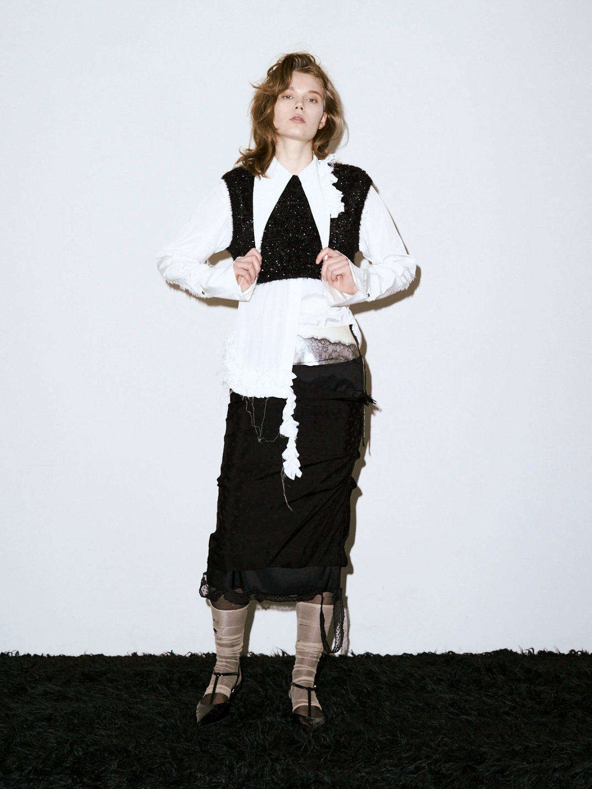 Squall lame fur knit