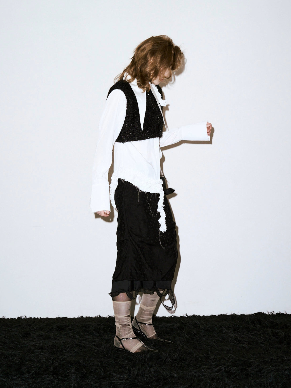 Squall lame fur knit