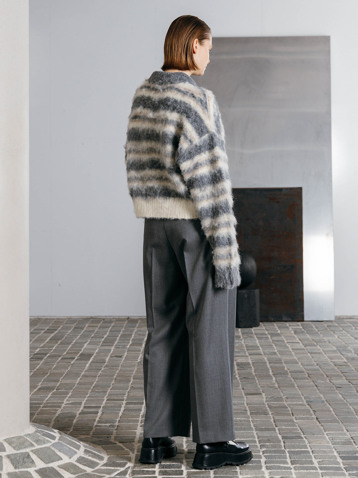 MOHAIR BORDER KNIT