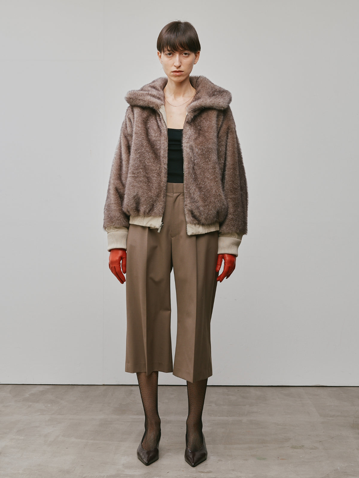 WASH COTTON FUR BOMBER