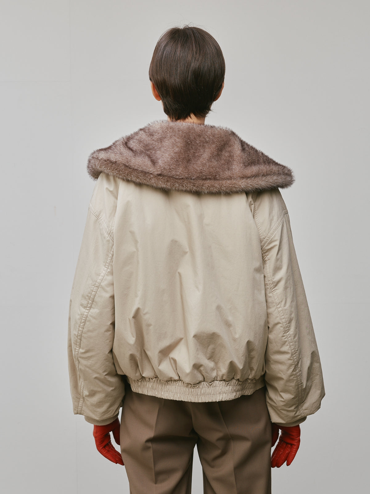 WASH COTTON FUR BOMBER