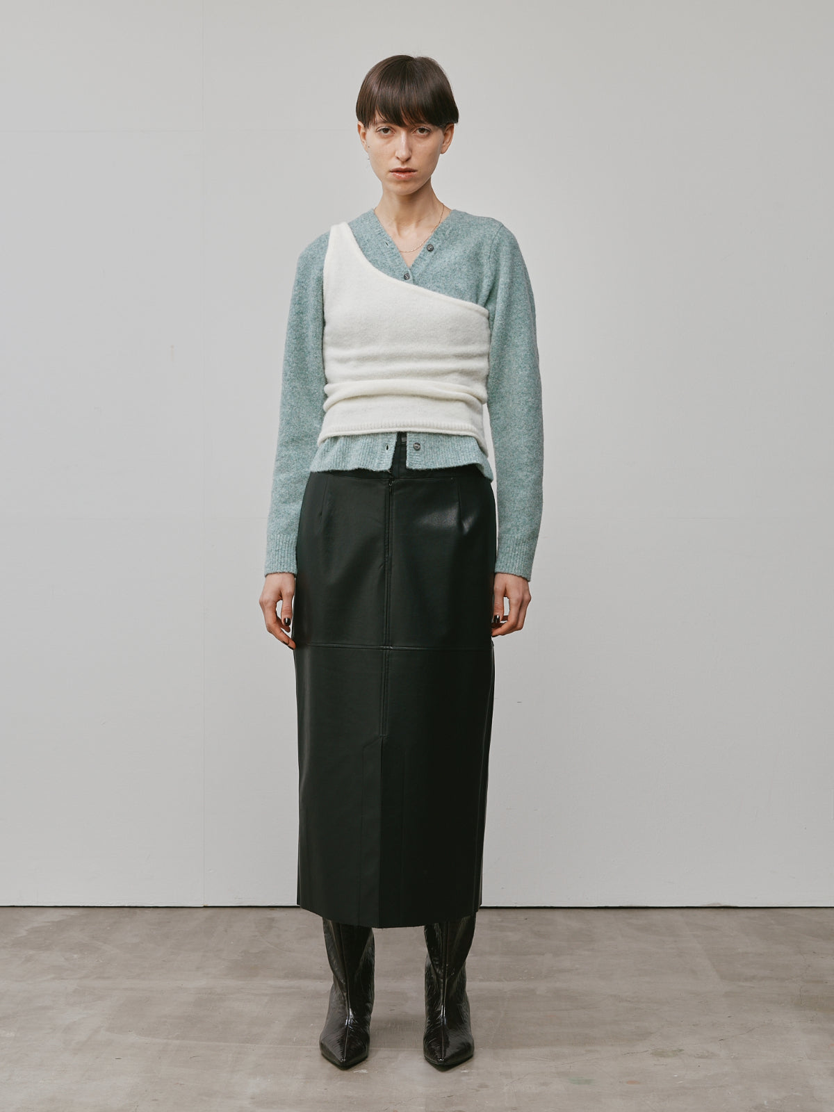 COMBINATION KNIT CARDIGAN