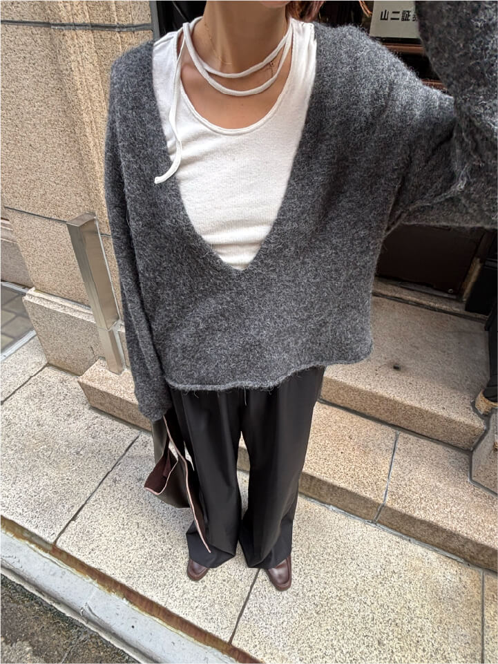 Grey knit cardigan