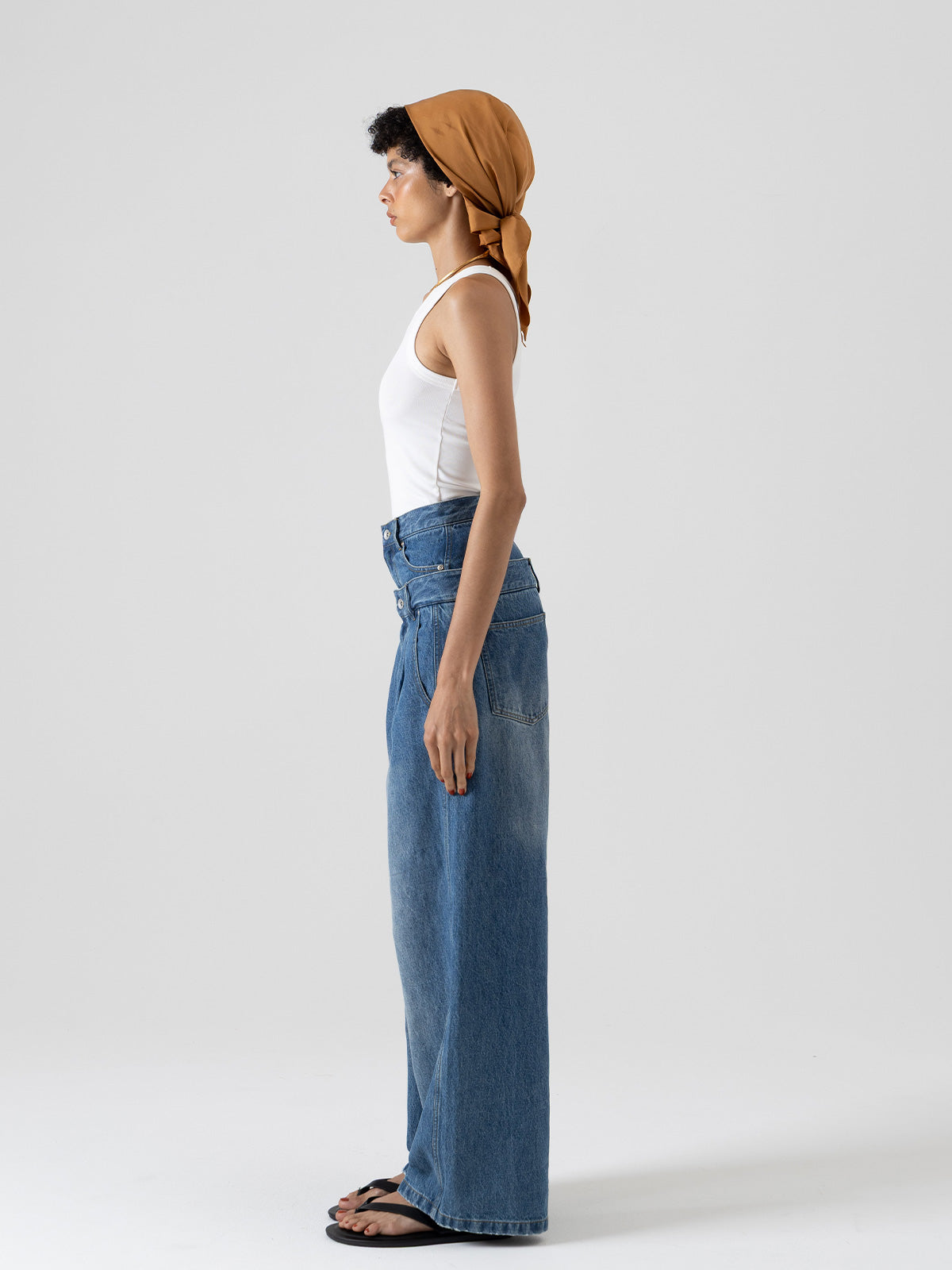 DOUBLE WAIST WIDE PANTS