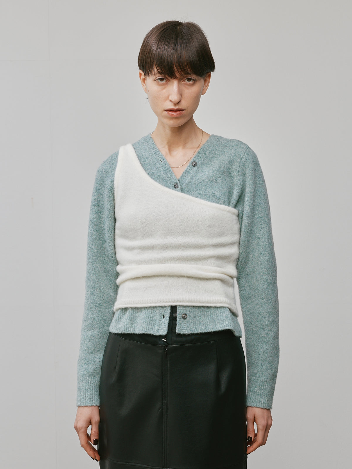COMBINATION KNIT CARDIGAN