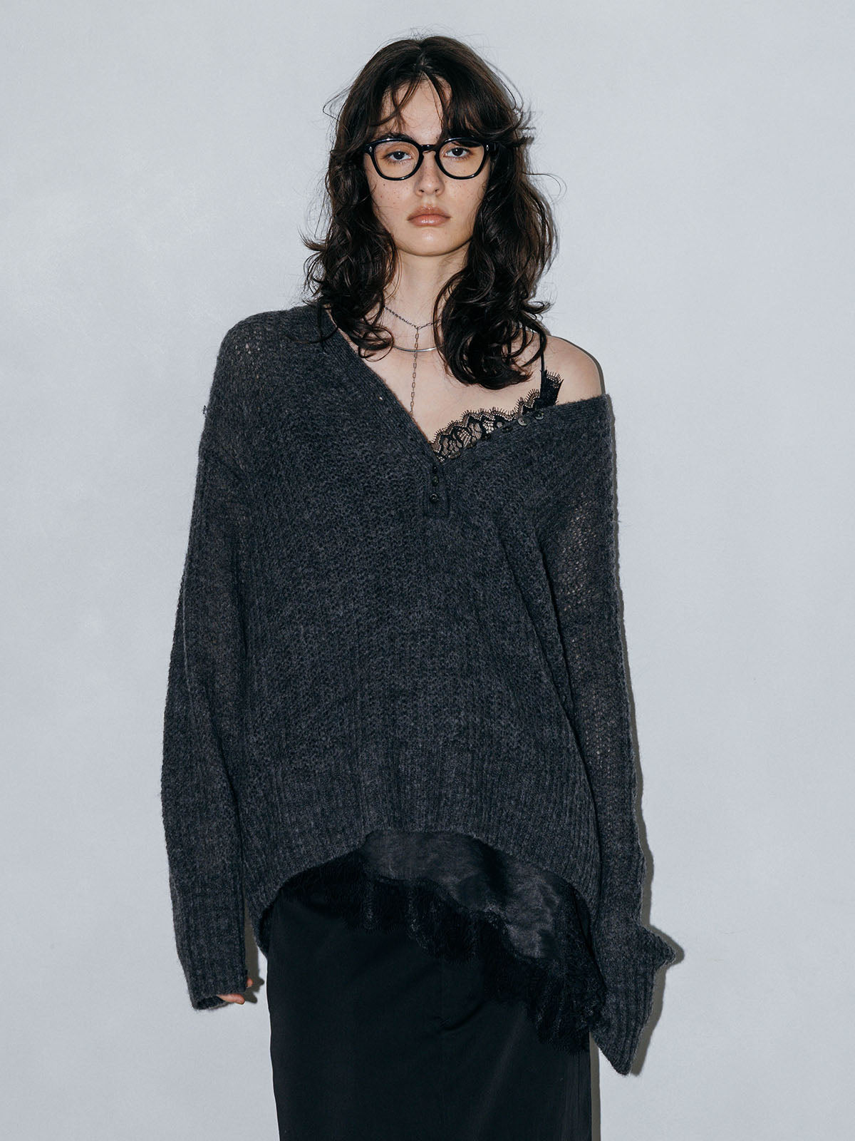 MOHAIR HENLY KNIT TOP