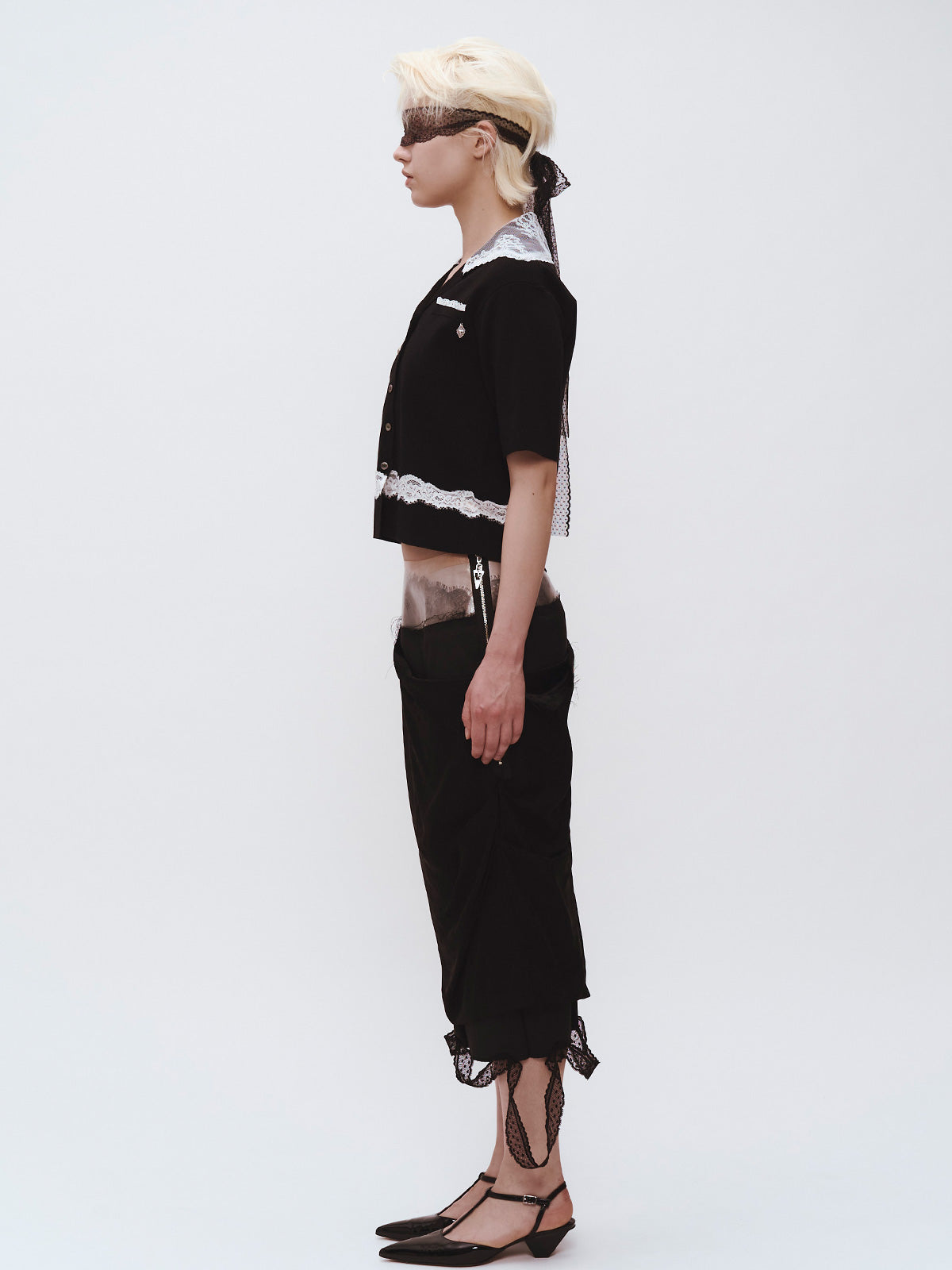 SAILOR COLLAR LACE KNIT