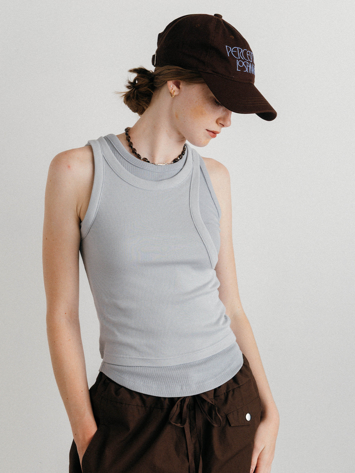 OFFSET RIB TANK TOP