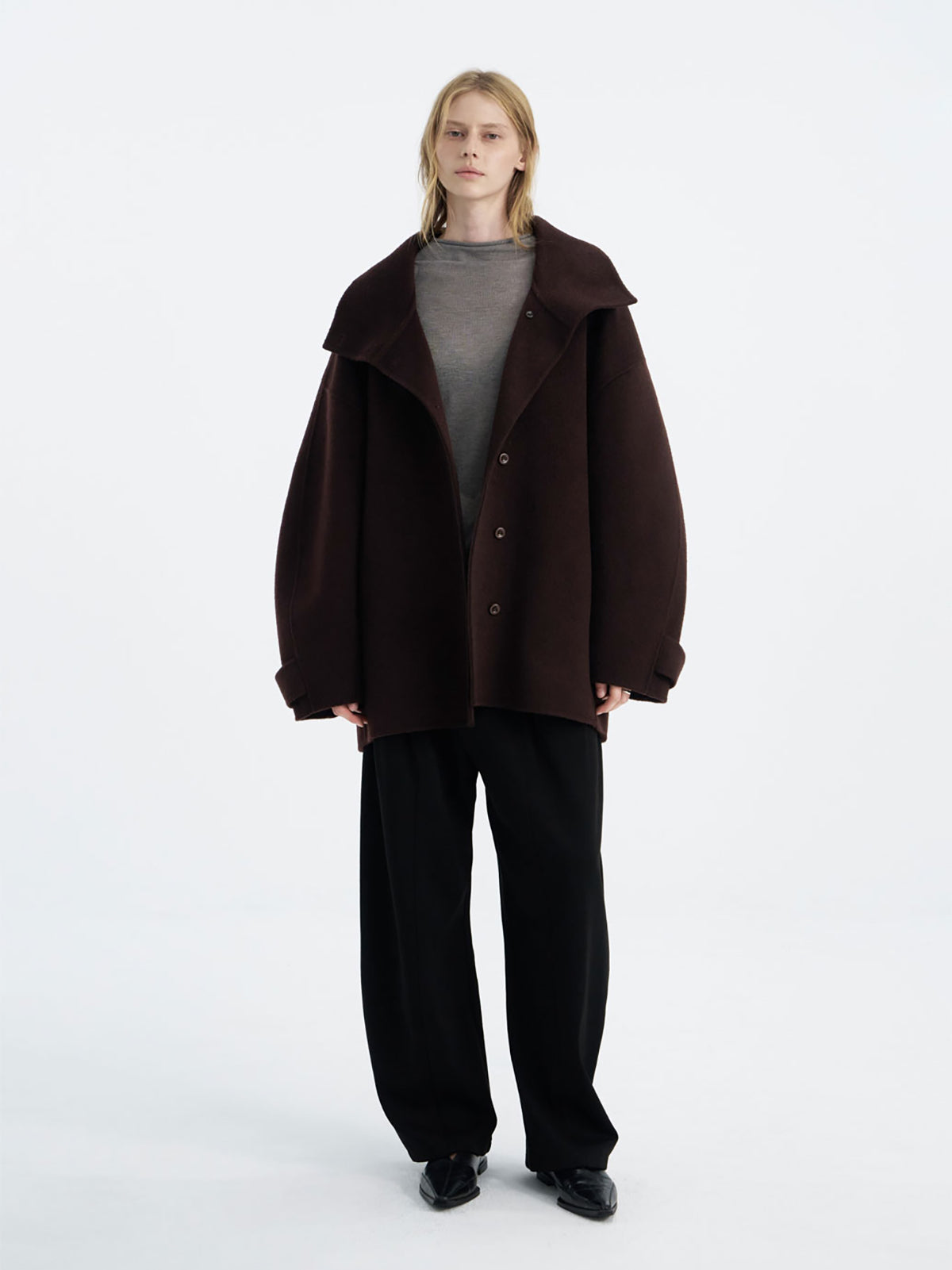 【Studio Doe】100% Wool Volume Sleeve Handmade Coat