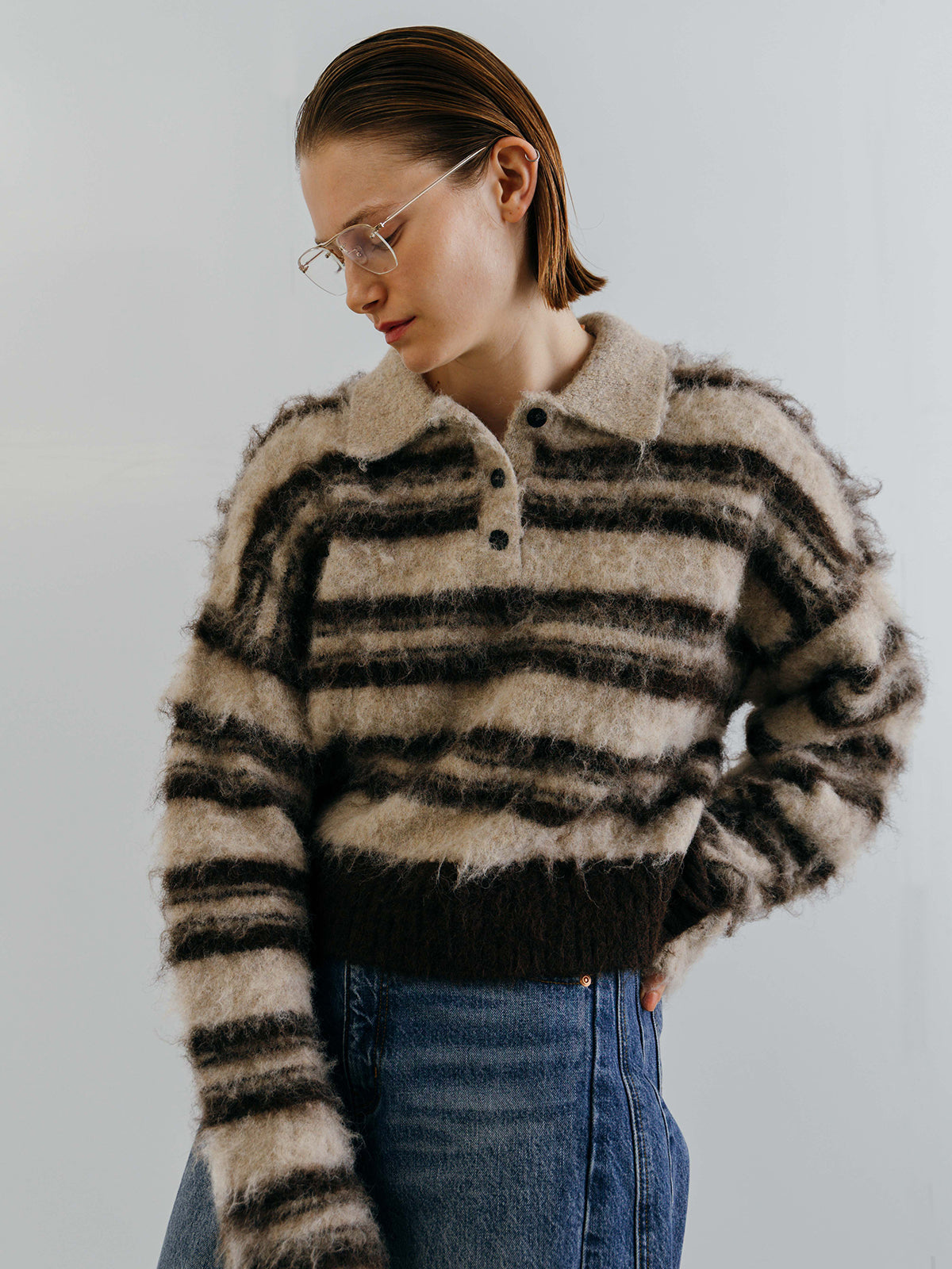 MOHAIR BORDER KNIT