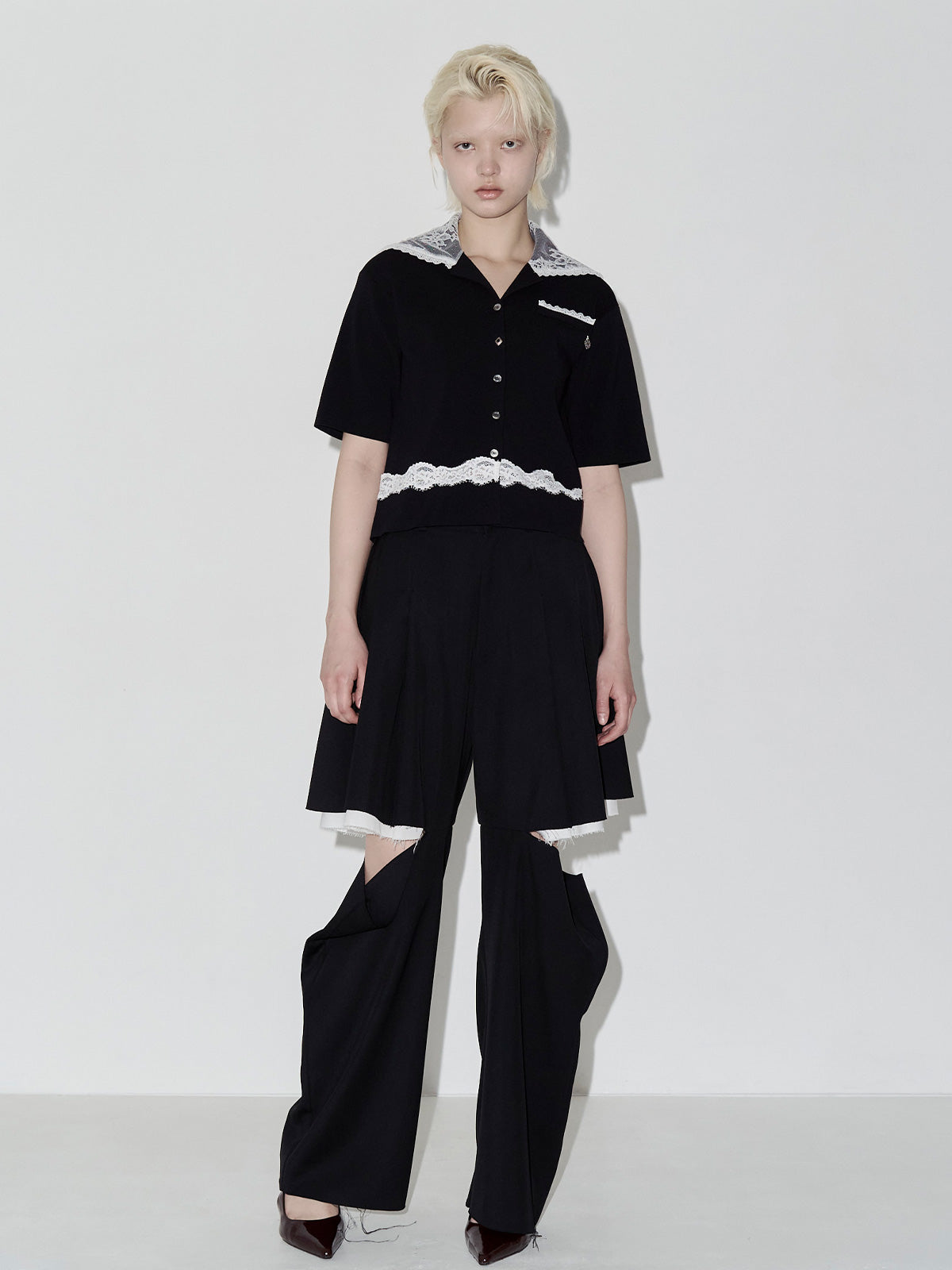 SAILOR COLLAR LACE KNIT