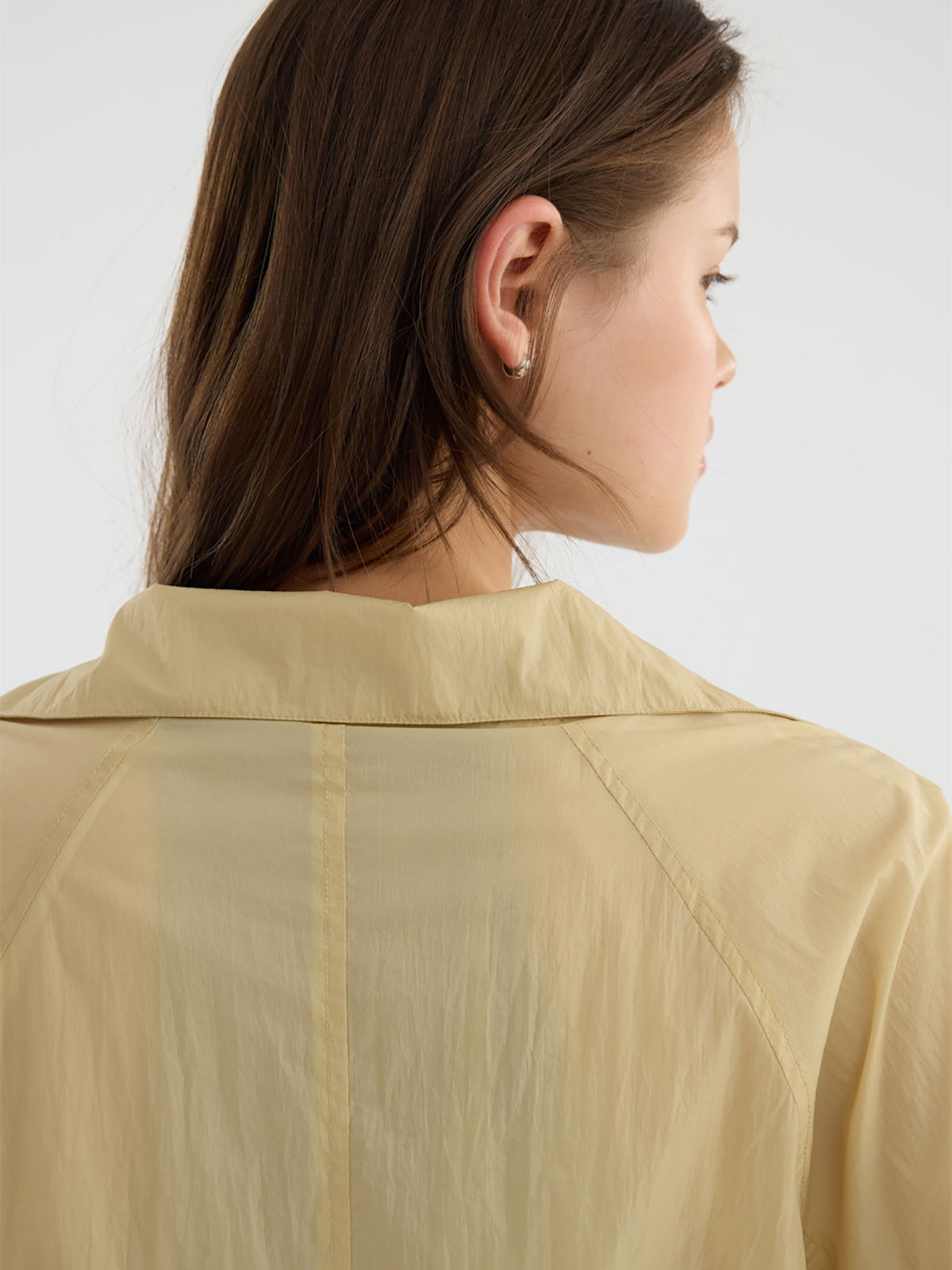 【Studio Doe】Stand Collar Drawstring Hem Lightweight Jacket