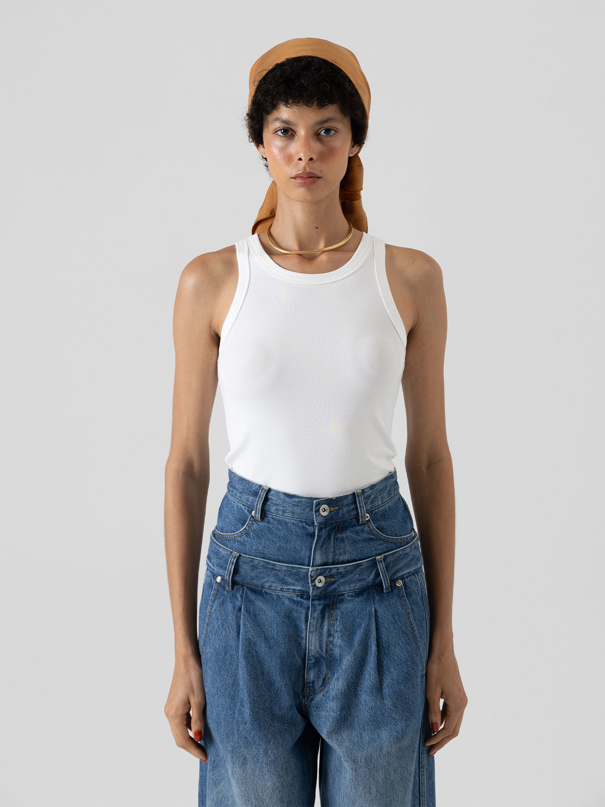 DOUBLE WAIST WIDE PANTS