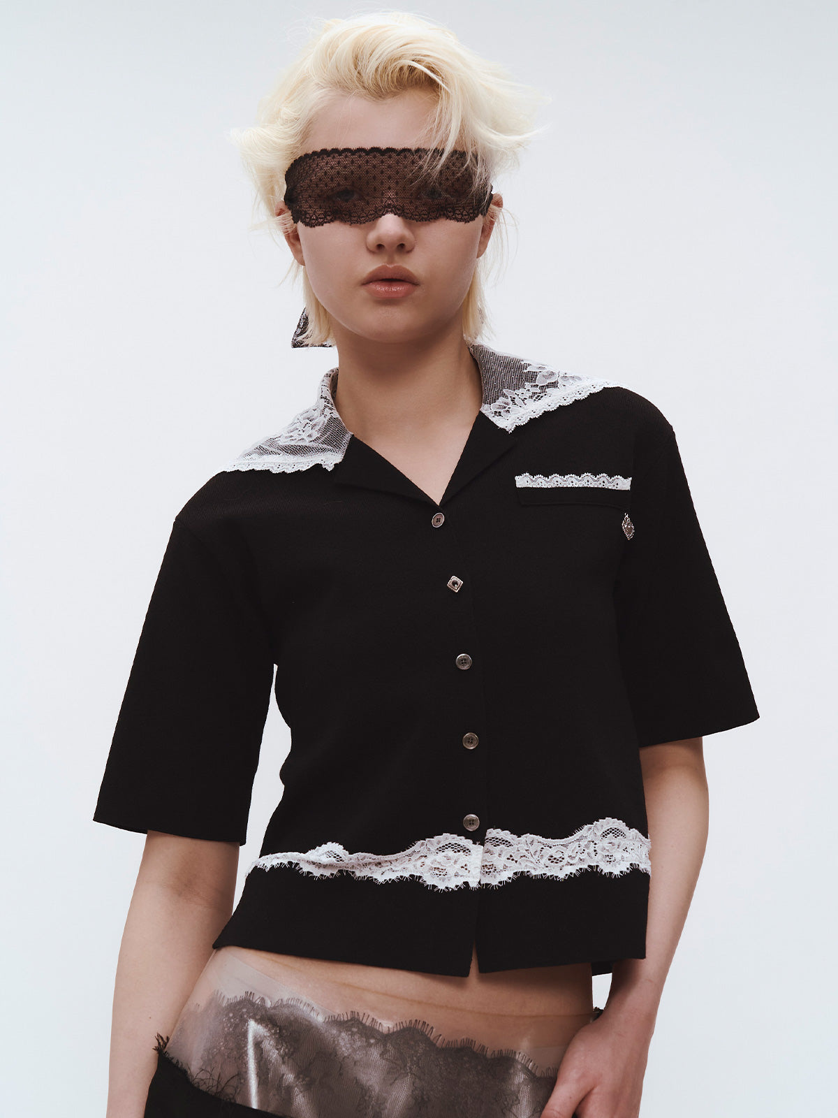 SAILOR COLLAR LACE KNIT