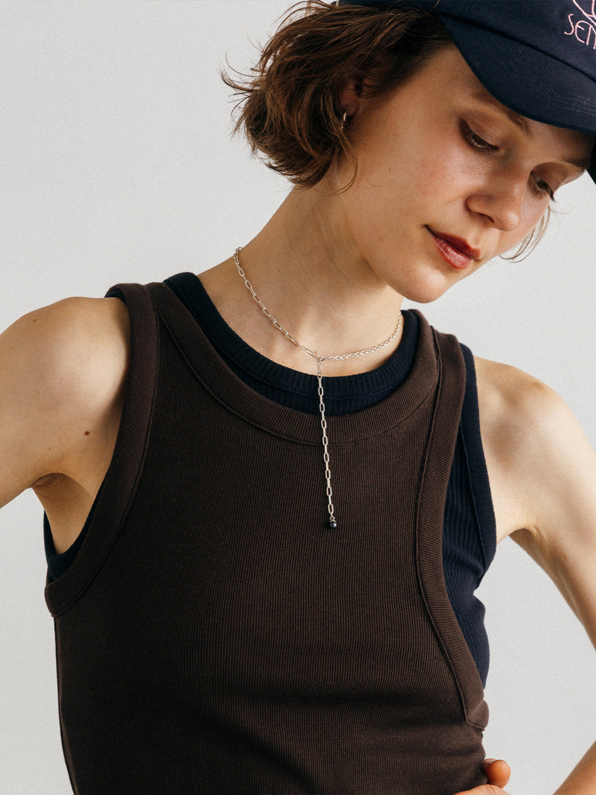 OFFSET RIB TANK TOP