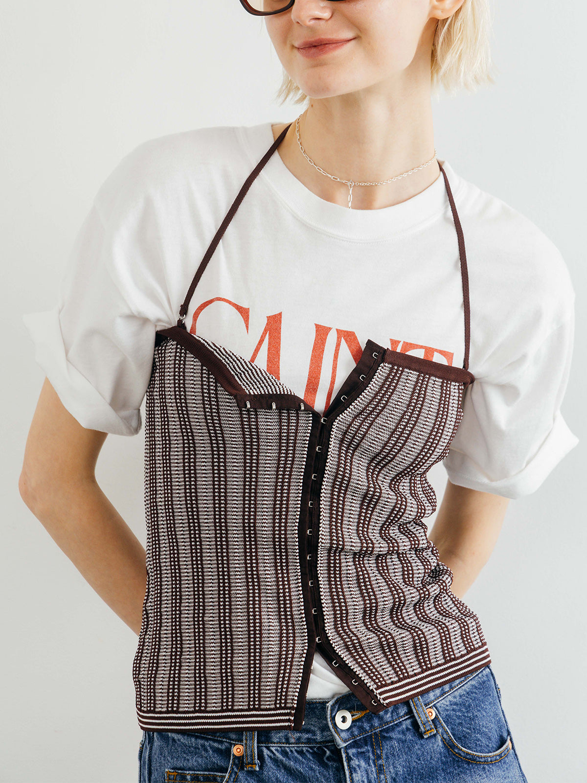 TUCK STITCH BUSTIER
