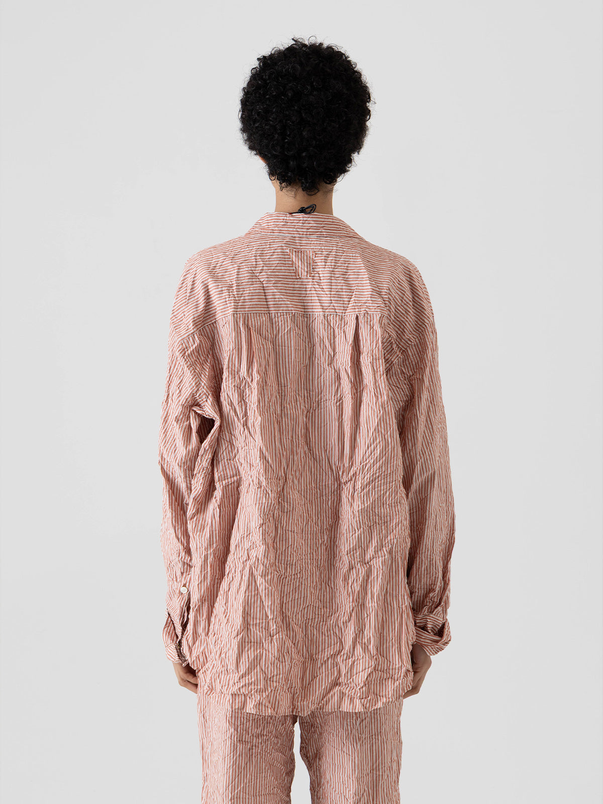 ORIGAMI PLEATS STRIPE SHIRT
