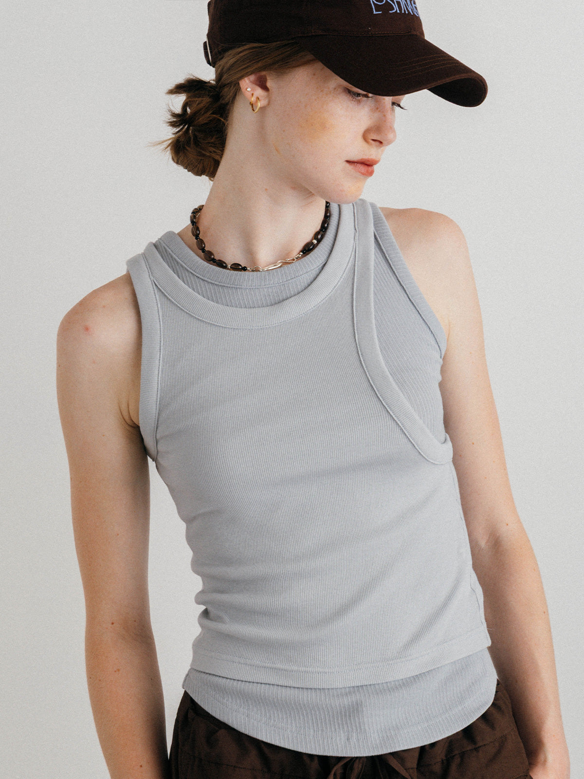 OFFSET RIB TANK TOP