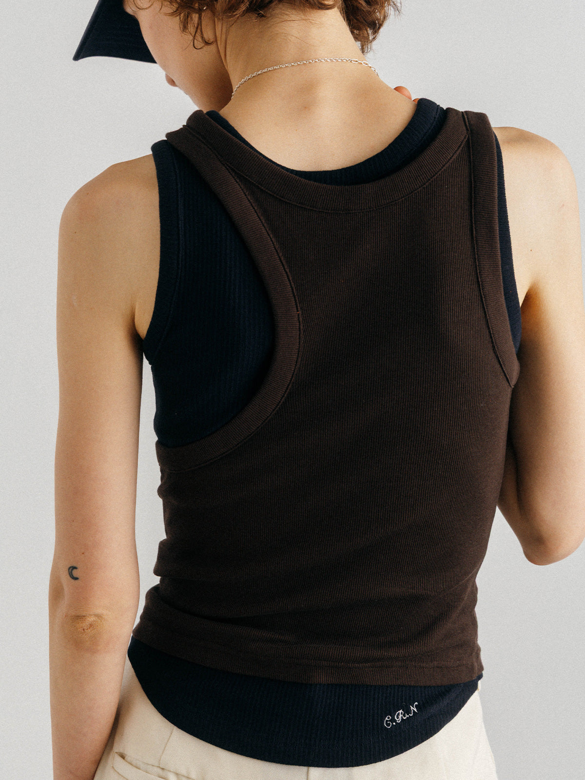 OFFSET RIB TANK TOP