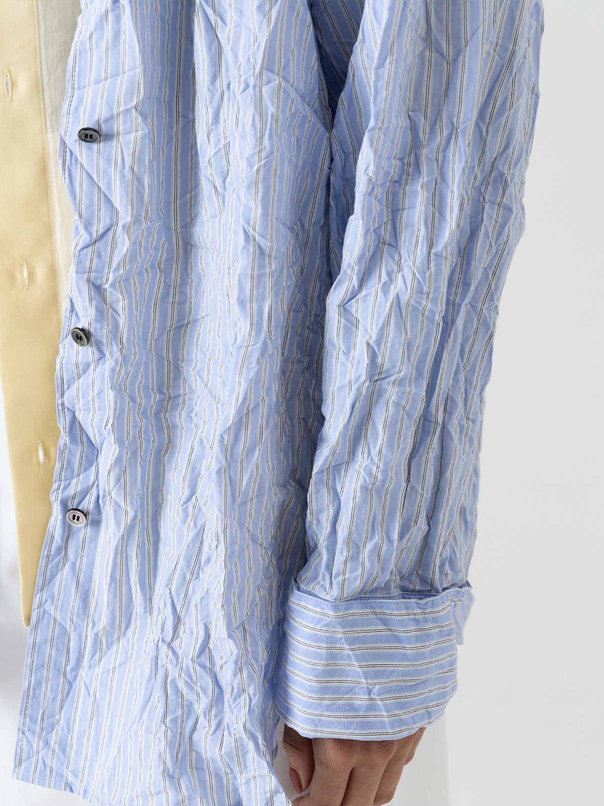 ORIGAMI PLEATS STRIPE SHIRT