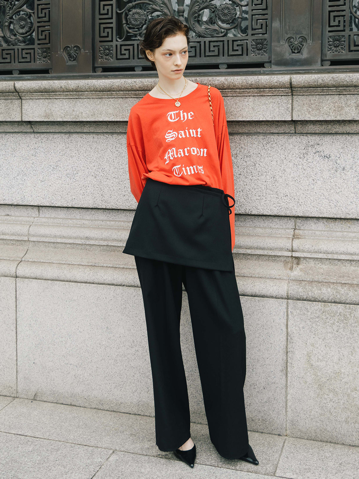 PARMANENT L/S TEE(Sain Maroon Times)