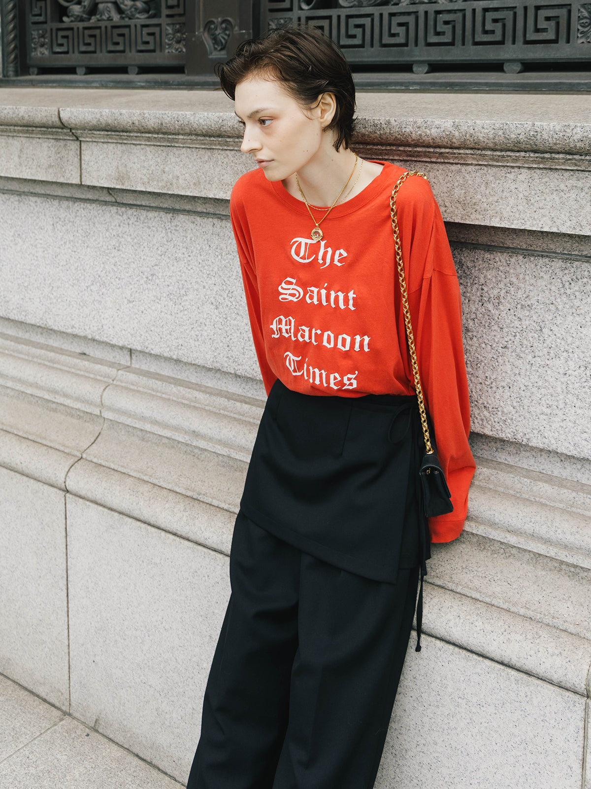 PARMANENT L/S TEE(Sain Maroon Times)