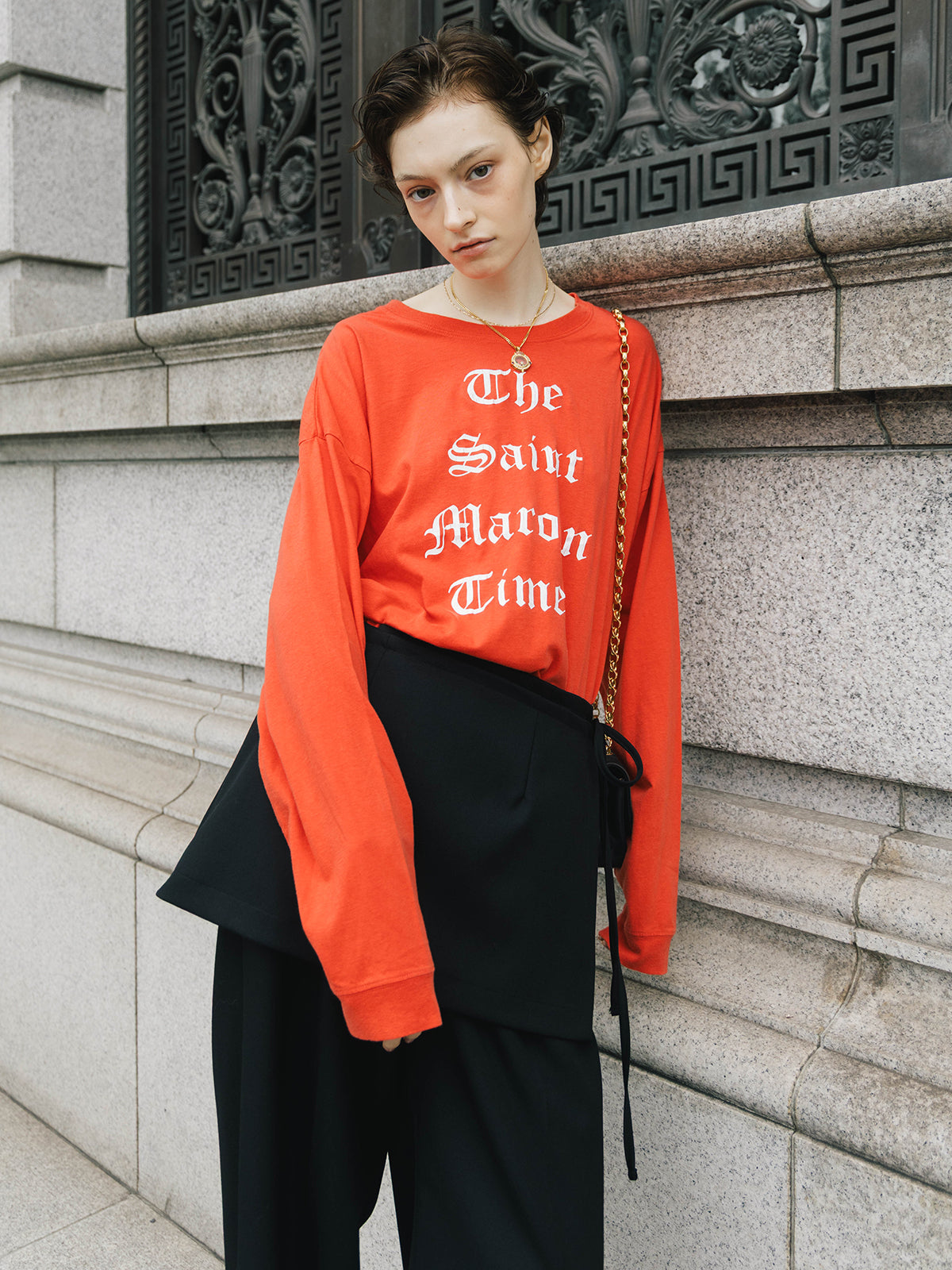 PARMANENT L/S TEE(Sain Maroon Times)