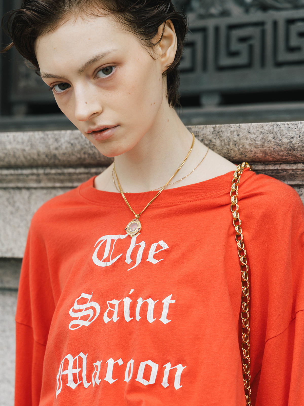 PARMANENT L/S TEE(Sain Maroon Times)
