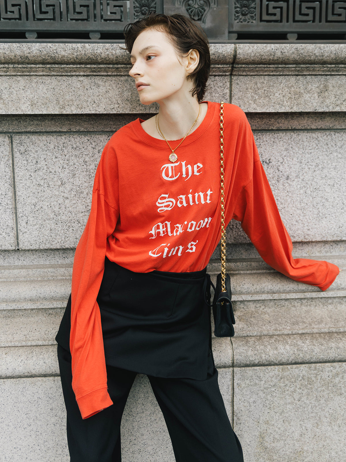 PARMANENT L/S TEE(Sain Maroon Times)