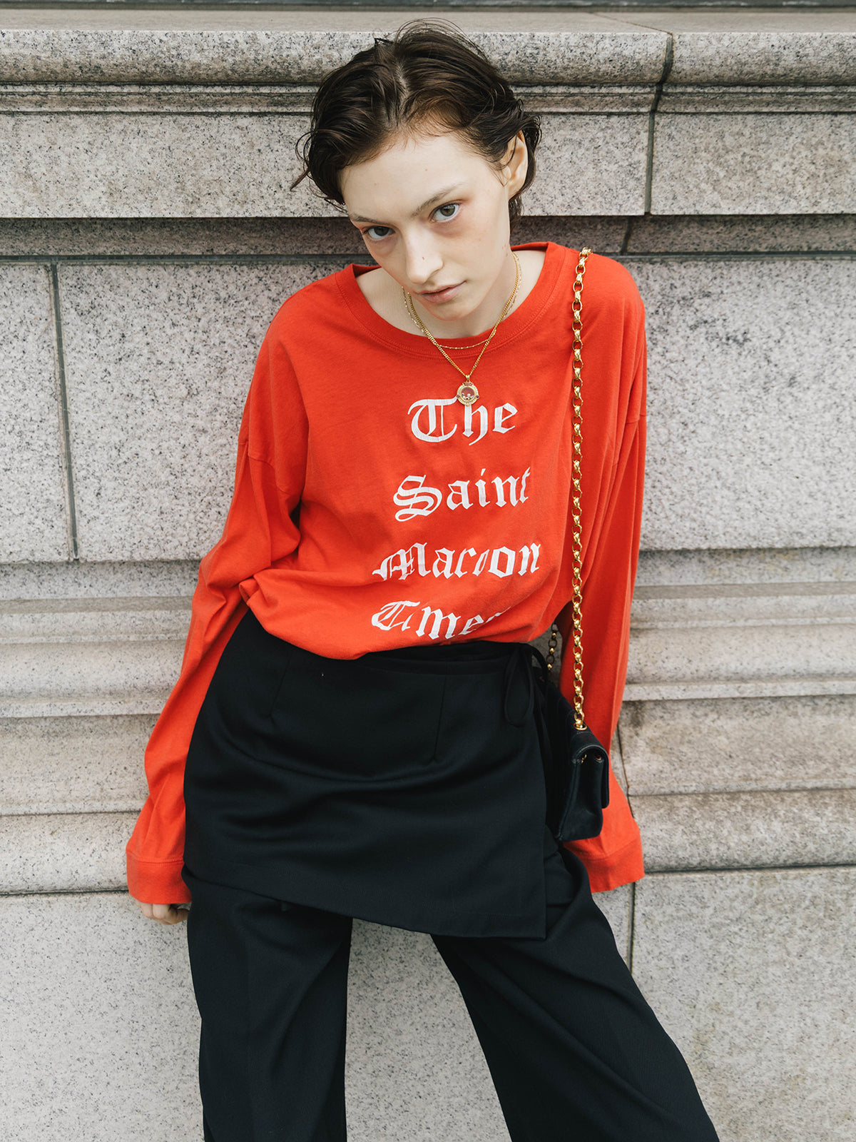 PARMANENT L/S TEE(Sain Maroon Times)