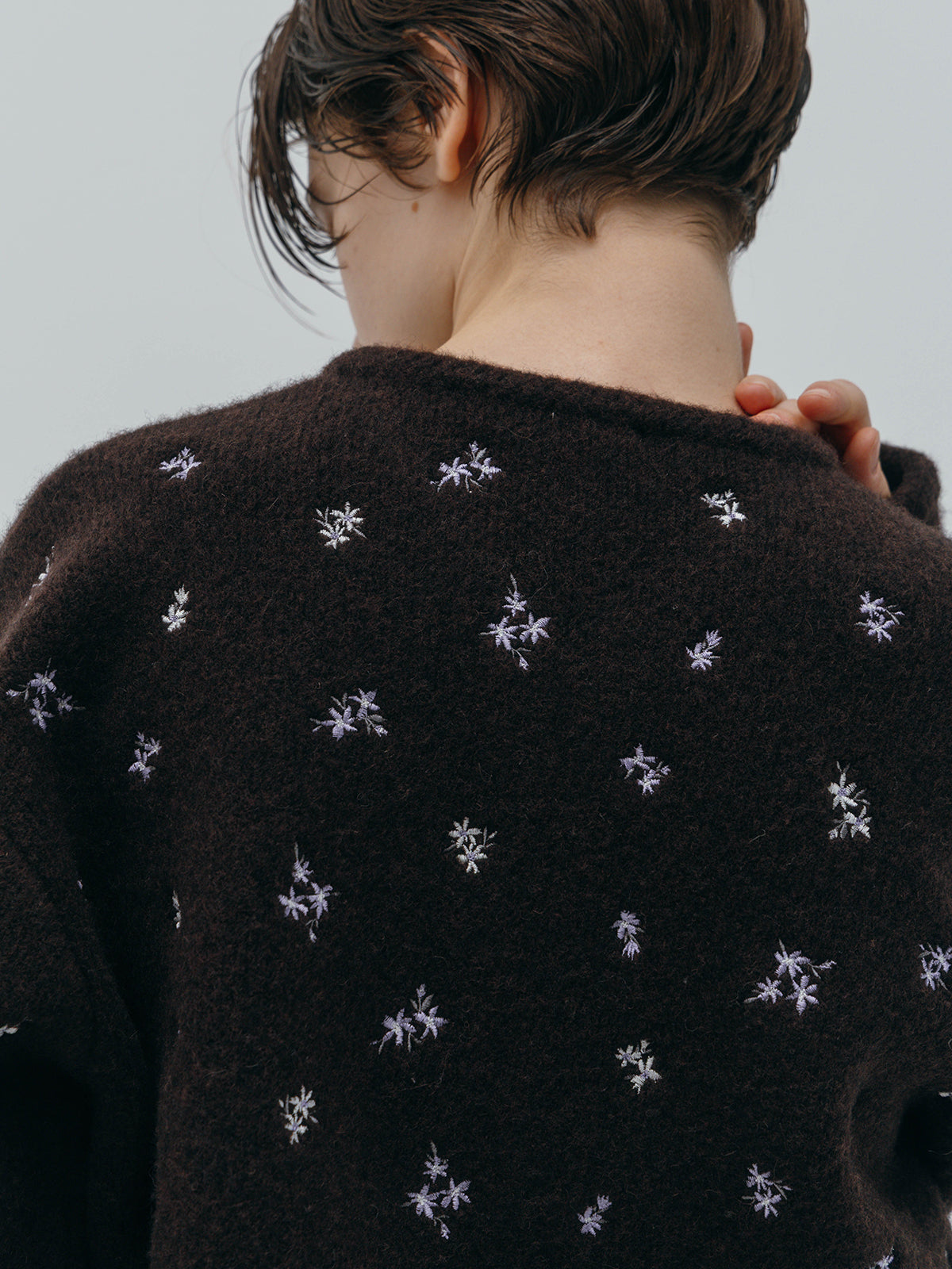 FLOWER EMBROIDERY KNIT JACKET