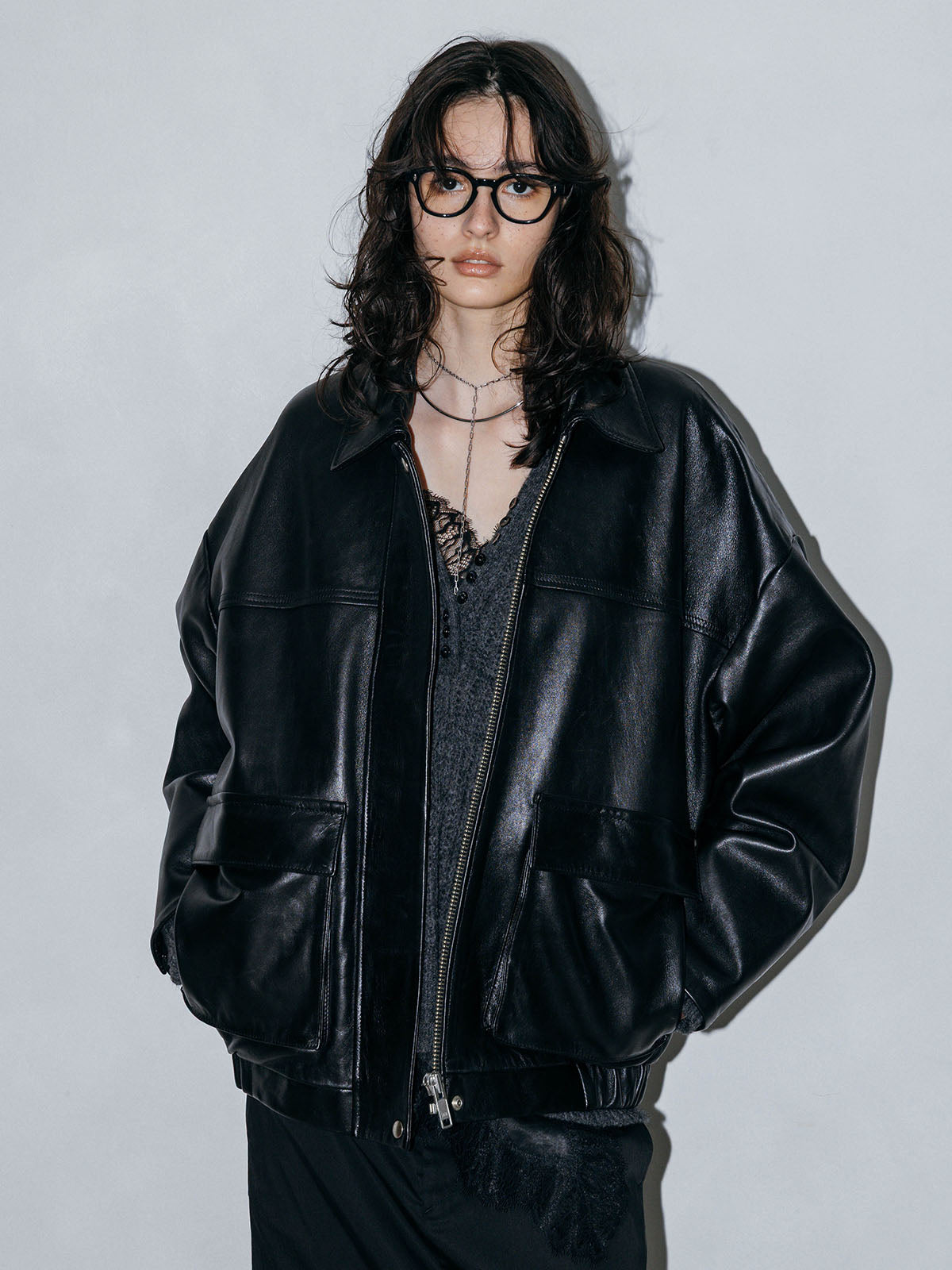 LEATHER BLOUSON JACKET