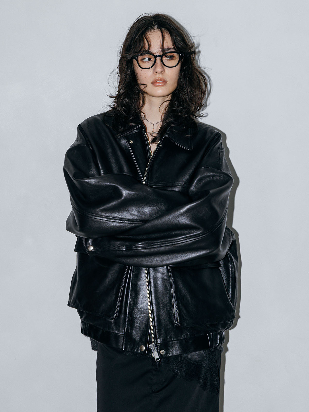 LEATHER BLOUSON JACKET