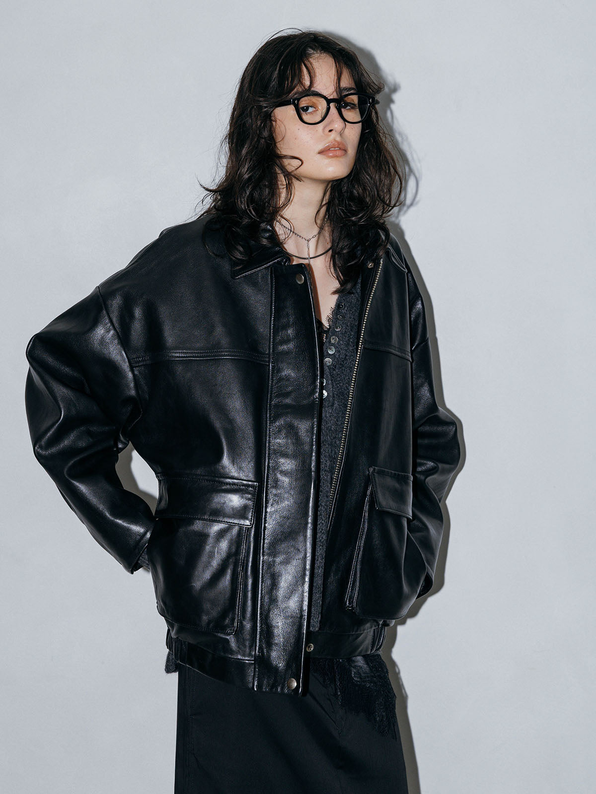 LEATHER BLOUSON JACKET