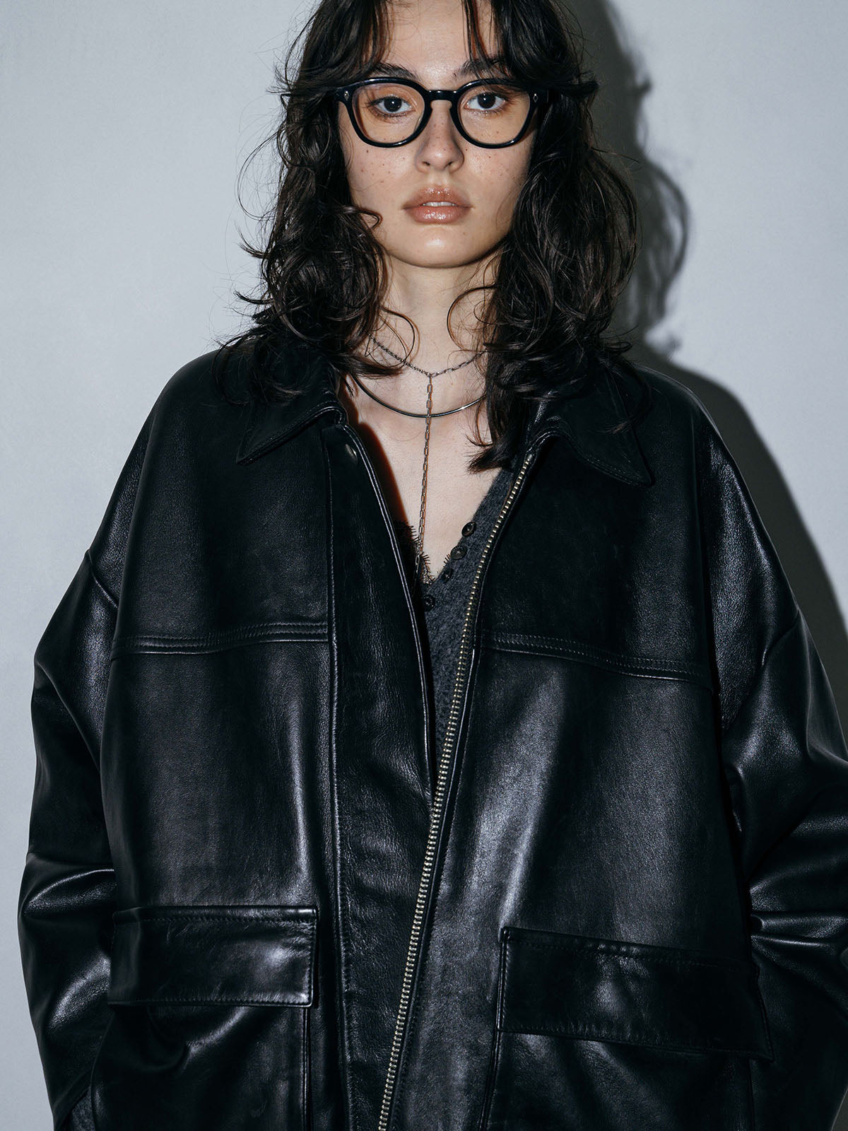 LEATHER BLOUSON JACKET