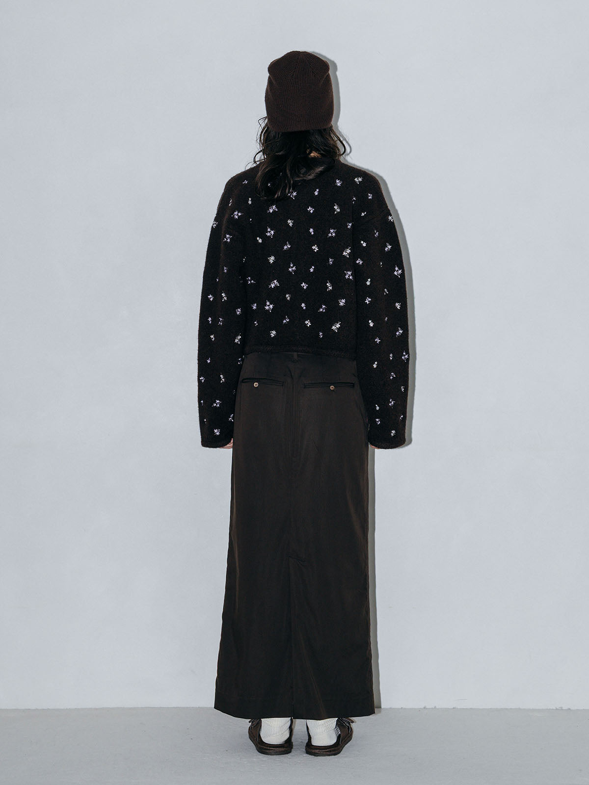 FLOWER EMBROIDERY KNIT JACKET
