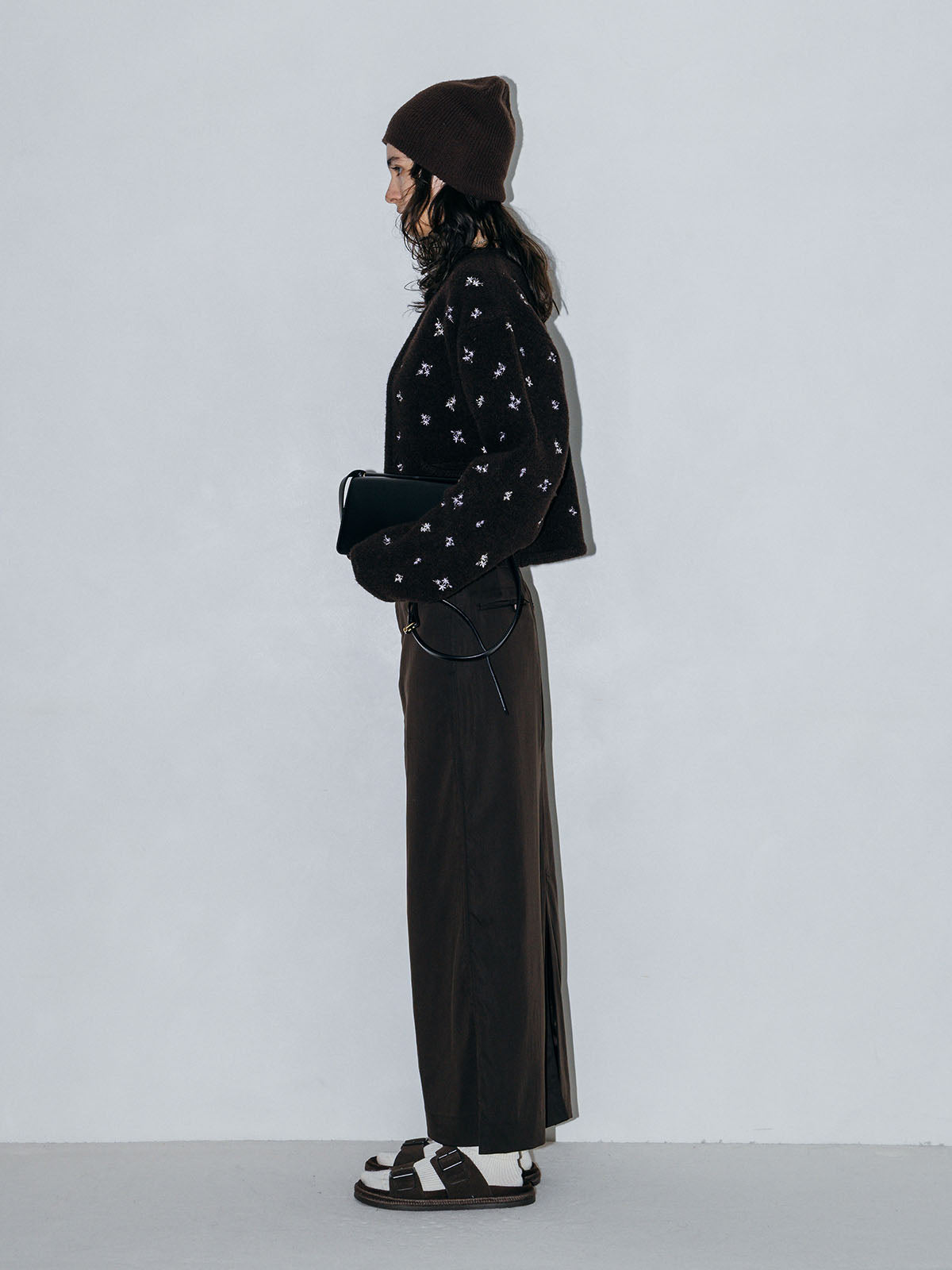 FLOWER EMBROIDERY KNIT JACKET