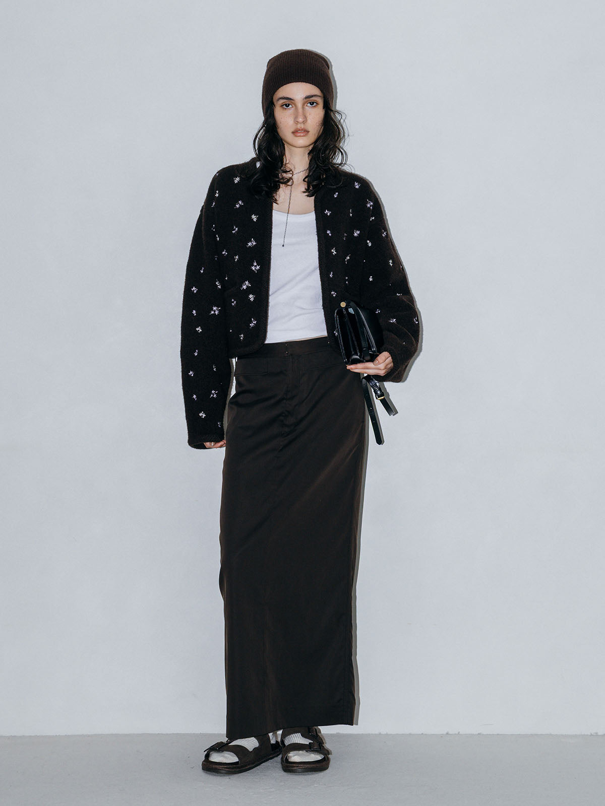 FLOWER EMBROIDERY KNIT JACKET