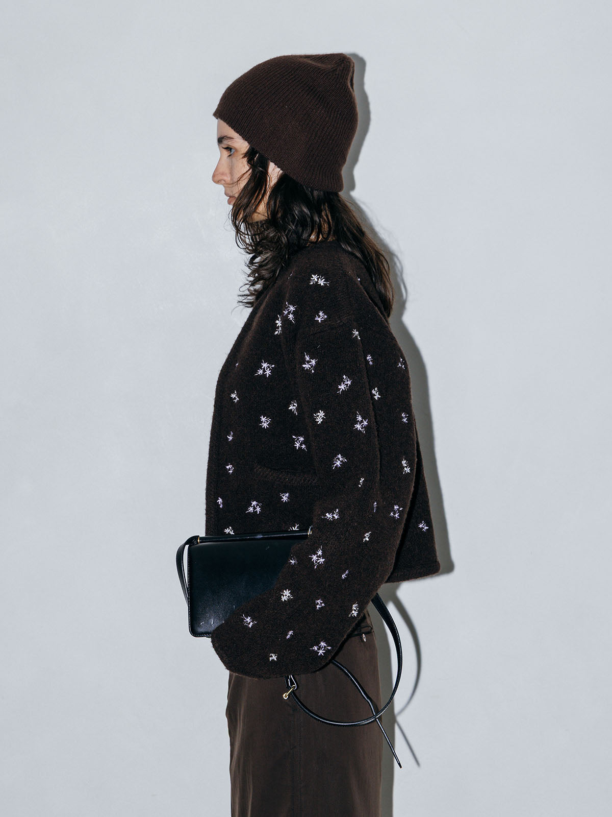 FLOWER EMBROIDERY KNIT JACKET