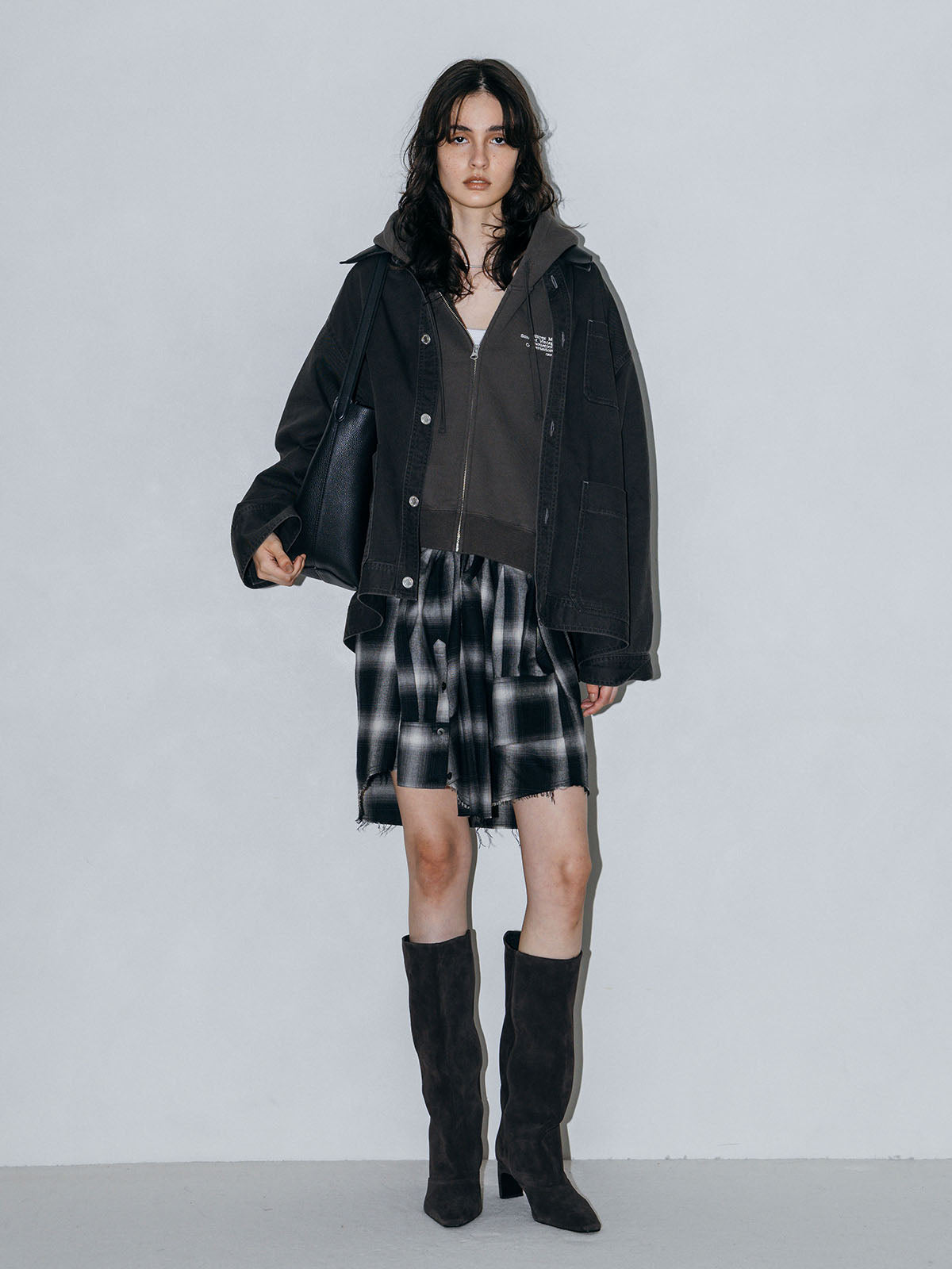 LEATHER COLLAR COVERALL