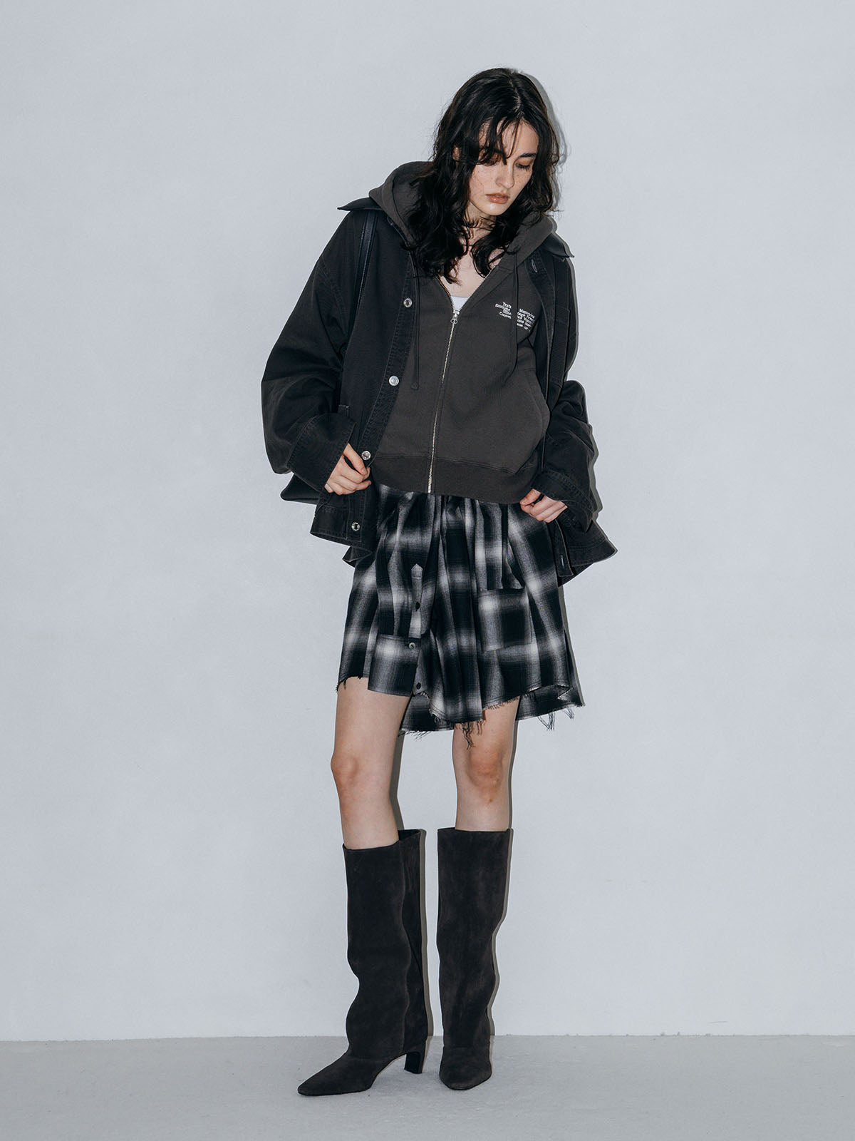 LEATHER COLLAR COVERALL