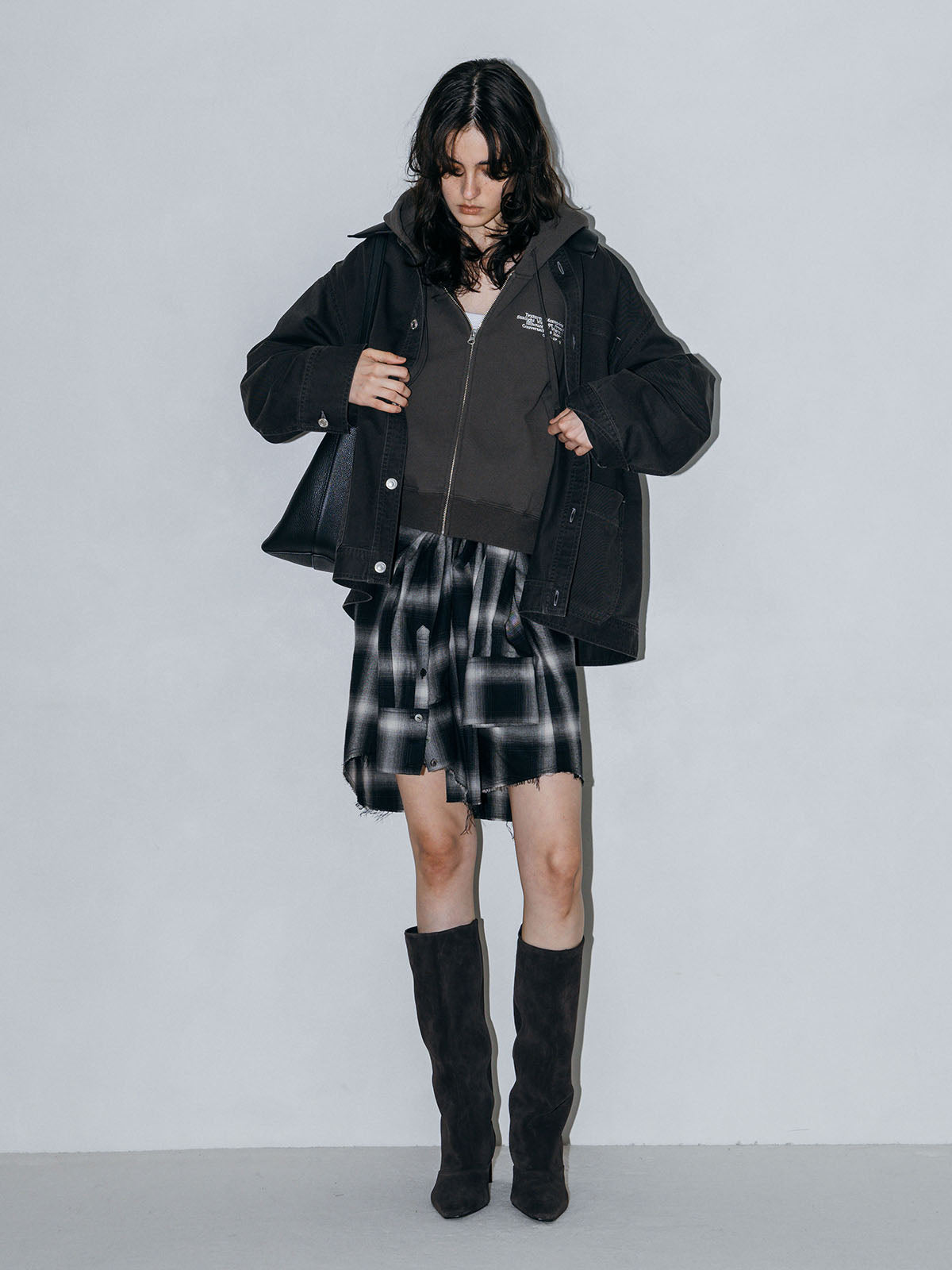 LEATHER COLLAR COVERALL