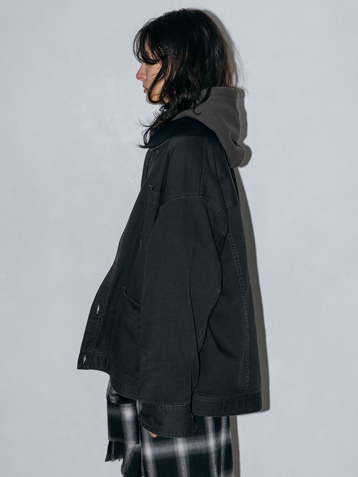 LEATHER COLLAR COVERALL